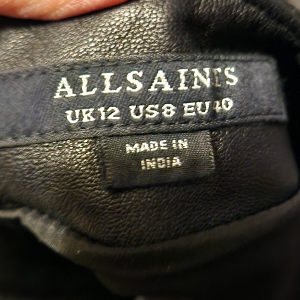 AllSaints Lila Leather Studded Mini Skirt - Picture 2 of 3